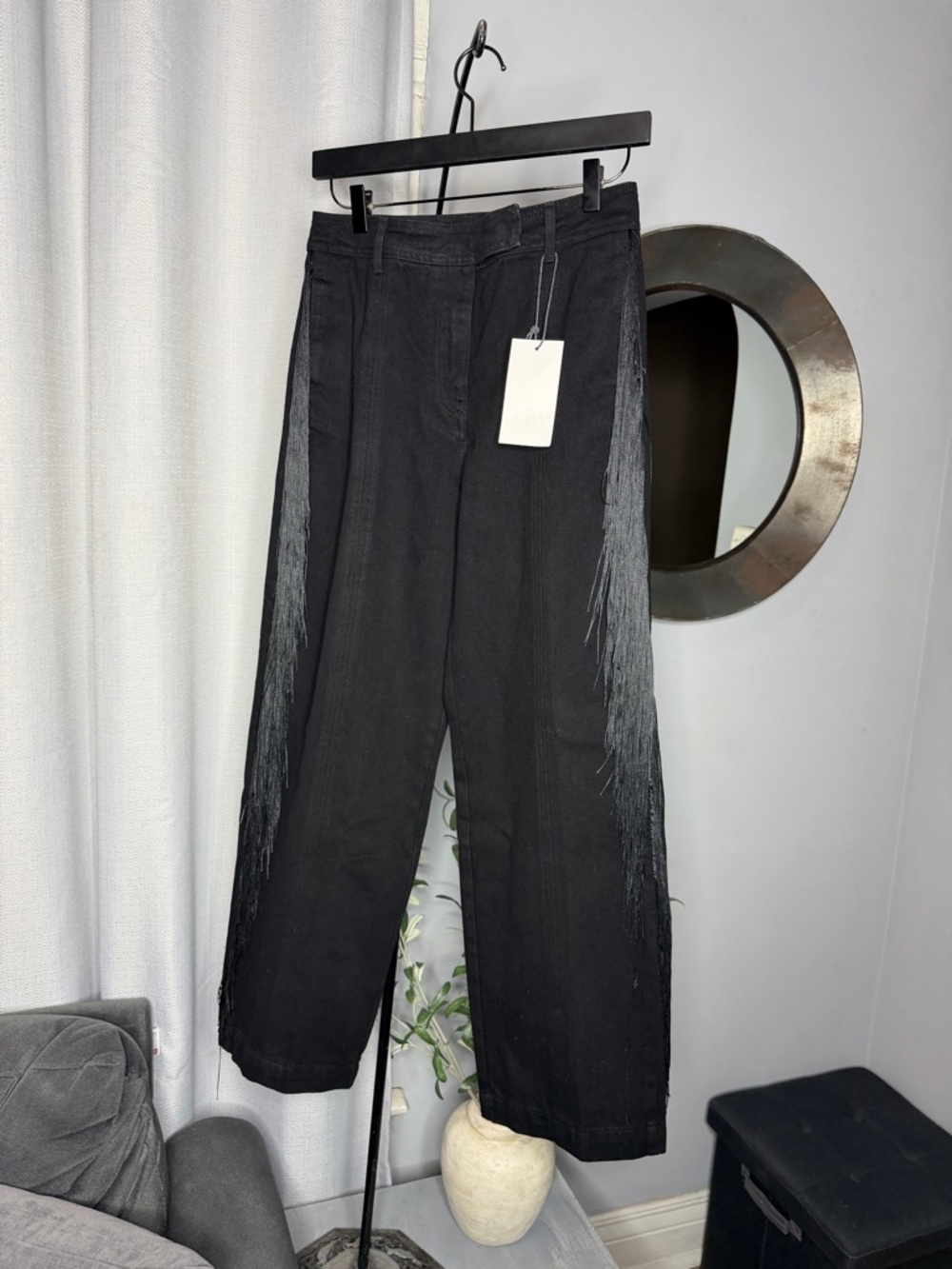 NWT Zara Woman Bloggers Fav ZW COLLECTION LIMITED EDITION FRINGED PANTS Jeans 4 - Picture 10 of 12